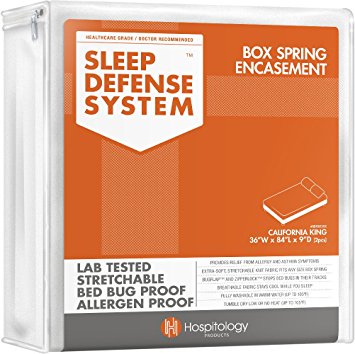 Sleep Defense System - "Bed Bug Proof" Box Spring Encasement - 2 pcs, 36-Inch by 84-Inch, California King (for "Split" California King Box Springs)