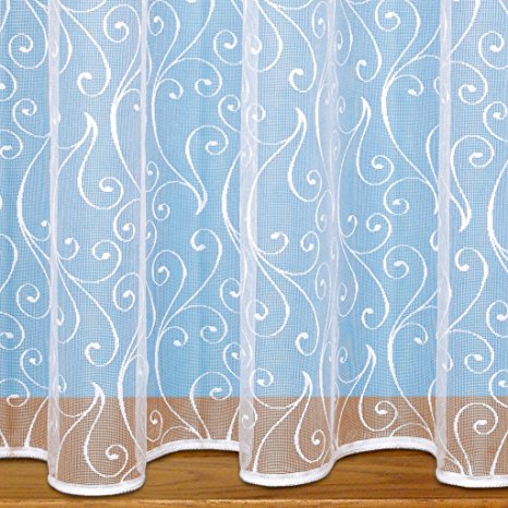 Scroll Design Net Curtain - Sold By The Metre - All Sizes Available (36" - 91cm)