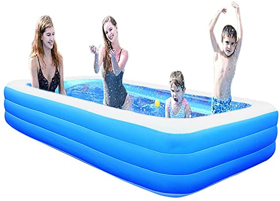 FINA Inflatable Swimming Pool, Family Lounge Pool, Inflatable Lounge Pool for Kiddie, Adults, Easy Set Swimming Pool for Backyard, Summer Water Party, Outdoor Swimming Pools (305 x 185 x 60(XXL))