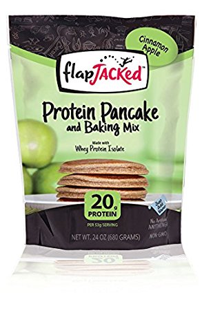 FlapJacked Protein Pancake and Baking Mix, Cinnamon Apple, 24 Ounce