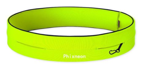 Phixneon Fashion Running Belt, Fitness Belt for Men and Women- Great to hold iPhone 6(plus), Sumsung Cellphones, Keys& Cards, Waist Pack for Gym Workouts, Cycling, Walking, Travel