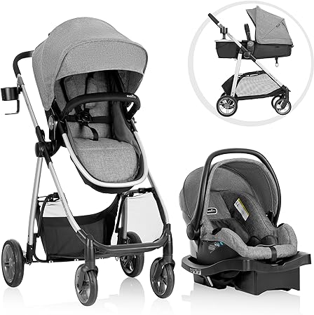 Evenflo Omni Plus Modular Travel System with LiteMax Sport Rear-Facing Infant Car Seat