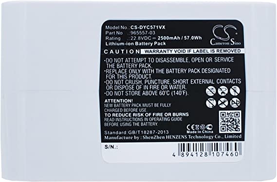 Cameron Sino 2500mAh Battery for Dyson DC31 Animal, DC34, DC34 Animal, DC35, DC35 Multi Floor, DC56, DC57