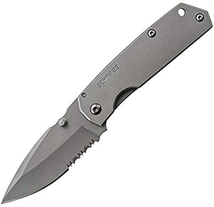 Schrade SCH303MS Mini Frame Lock Partially Serrated Folding Knife