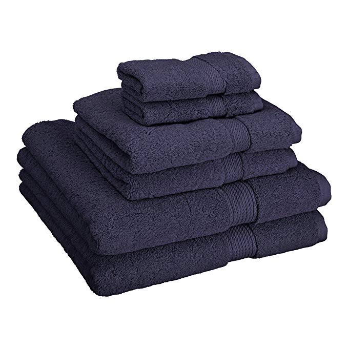 Superior Egyptian Cotton Luxury 900 GSM Towel Set, 6 Piece, Midnight Blue