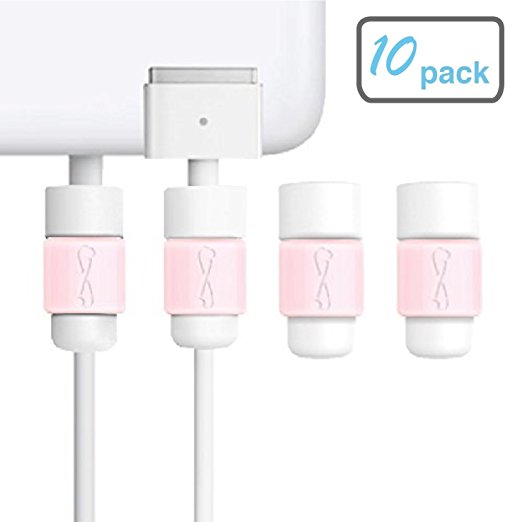 LimitStyle Charging Cord Saver Protector for MagSafe (for MacBook Pro and MacBook Air - Protective for Apple Macbook power Cables (Pink, 10 Pack)