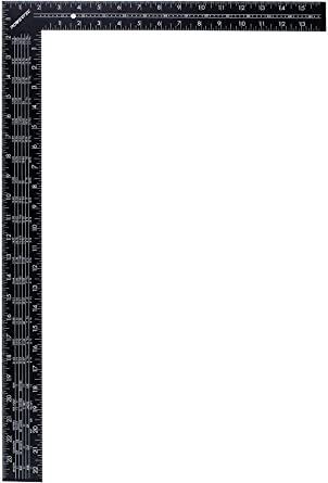 POWERTEC 80008 Steel L Shaped Rafter/Framing Square – 24 x 16" - Premium Steel - Standard & Metric Index - Precision Measurement - The Ultimate Gift for Any Woodworking Shop