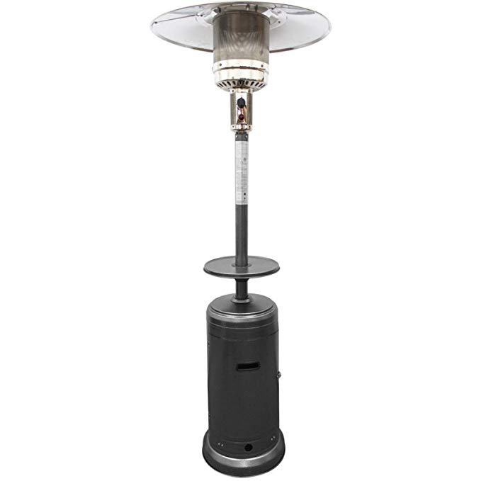 Hiland 87 Inches Chic Hammered Portable Stainless Steel Outdoor Patio Propane Heater-Silver