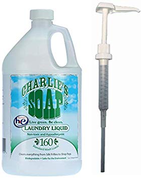 Charlie's Soap HE Hypoallergenic Liquid Laundry Detergent with Pump, 1 Gallon