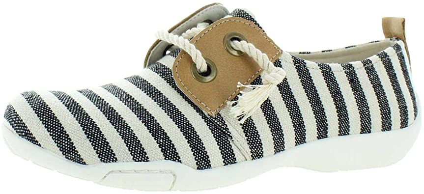 Ros Hommerson Womens Calypso Canvas Slip On Lace Up Comfortable Casual Shoe