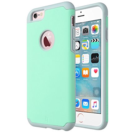 iPhone 6 Case, iPhone 6S Case, ULAK Slim Dual Layer Protective Case Fit for Apple iPhone 6 (2014) / 6S (2015) 4.7 inch Hybrid Hard Back Cover and Soft Silicone -Turquoise/Grey