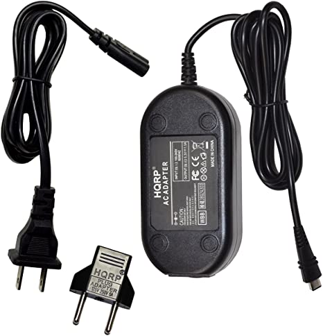 HQRP AC Adapter Compatible with Canon VIXIA HF-R800, HF-R82, HF-R80, LEGRIA HF R66, HF R67, HF R68, HF R606 Camcorder Charger Power Supply Cord   Euro Plug Adapter