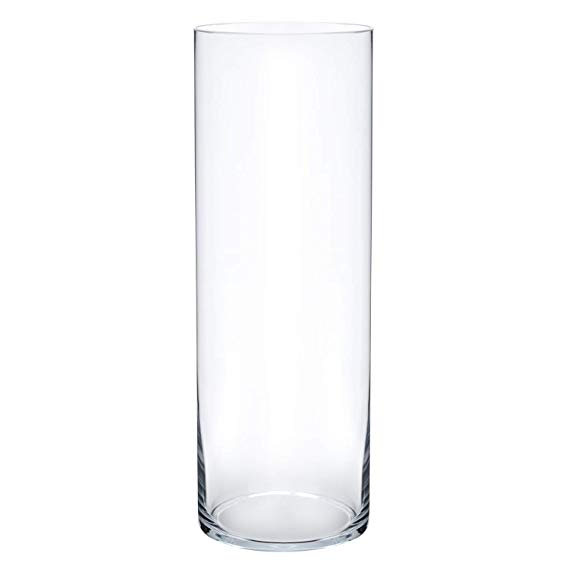 Royal Imports Flower Glass Vase Decorative Centerpiece for Home or Wedding Cylinder Shape, 14" Tall, 4" Opening, Clear