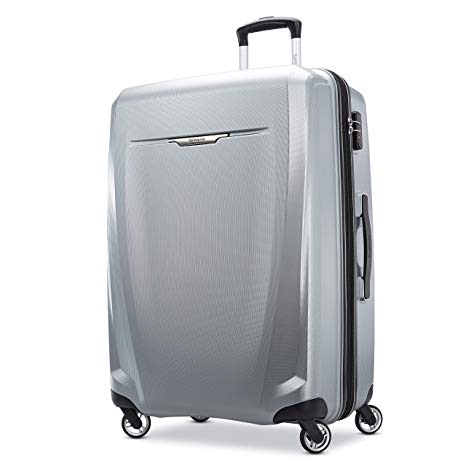 Samsonite Winfield 3 DLX Hardside Checked Luggage with Double Spinner Wheels, 28-Inch, Silver