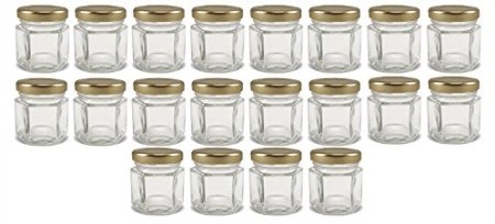 24 Mini Hexagon Glass Jars 15oz Hex Jar Bulk Value Pack of 24