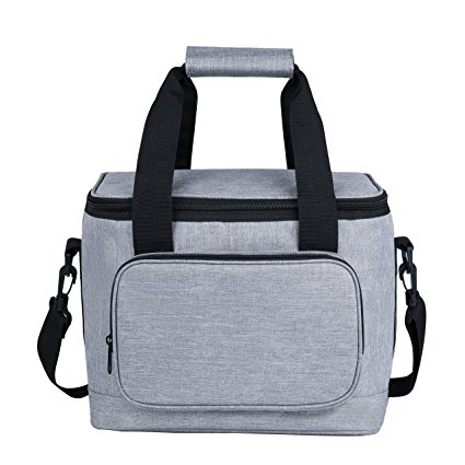 Large Lunch Bags for Women Men,Reusable Insulated Lunch Box with Straps for Adults Use for Work,School,Picnic,On The Go (13L, Gray)