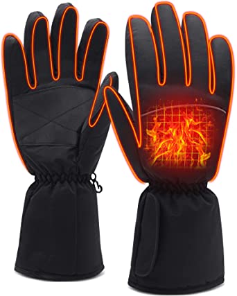 QILOVE Cold Weather Battery Heated Gloves for Men Hand Warmers Extra Warm Gloves