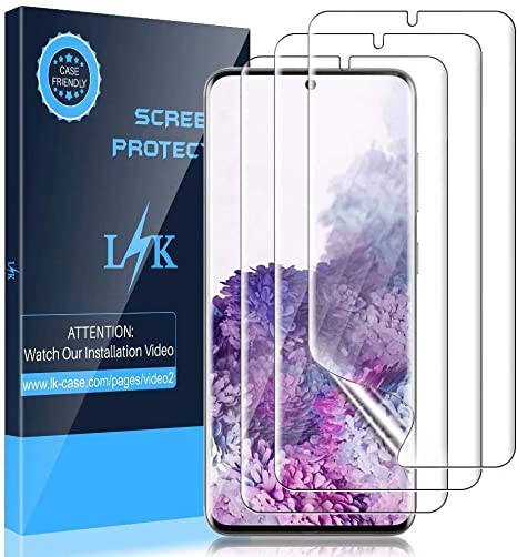 LK [3 Pack] Screen Protector for Samsung Galaxy S20 Plus/Galaxy S20  5G (6.7"), (Ultrasonic Fingerprint Compatible) (Flexible Film) HD Clear, Anti-Scratch, Bubble Free