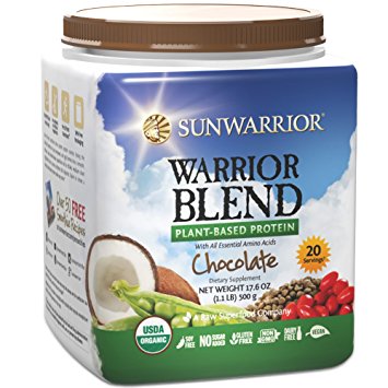 Sunwarrior - Warrior Blend, Raw, Plant-Based Protein, Chocolate, 20 Servings (1.1 lbs) (FFP)