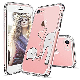 iPhone 8 Case, iPhone 7 Case, Cute iPhone 7 Case, MOSNOVO Cute Elephant Pattern Clear Design Printed Transparent Back with TPU Bumper Protective Case Cover for Apple iPhone 7 (2016) / iPhone 8 (2017)