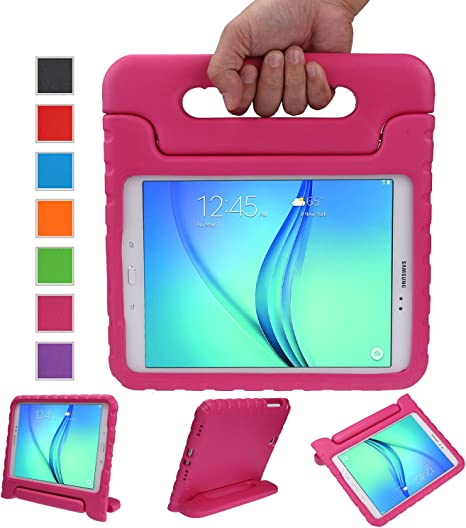 NEWSTYLE Tab A 9.7 Shockproof Case Light Weight Kids Case Super Protection Cover Handle Stand Case for Kids Children for Samsung Galaxy Tab A 9.7 9.7-inch SM-T550 SM-P550 - Rose Color