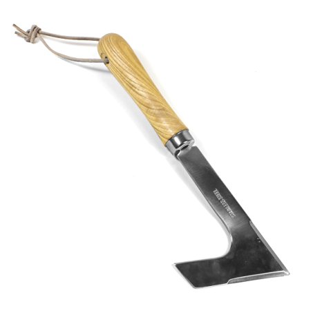 Toil in the Soil Paving Hand Weeder - 12.2 inch Overall Length, Rugged Stainless Steel L-Shaped Blade with Multiple Cutting Edges, Weed Removal Tool Ideal for Small Crevices