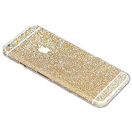 iPhone 7 Plus Stickers,Gravydeals Luxury Bling Sticker Decal Glitter Front & Back Cover Wraps for Apple iPhone 7 Plus (5.5 Inch) Champagne Gold Full Body Protector Slim Cushion Films