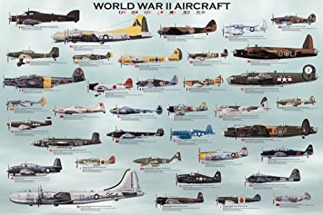 (24x36) World War II Military Aircraft Educational Chart Poster
