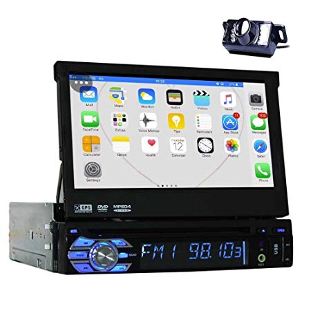 Backup Camera   2GB 7'' Single Din Android 6.0 Car DVD Player with Bluetooth GPS Navigation Car Stereo Radio Receiver Detechable Panel Pop-Out Touch Screen with WiFi Subwoofer Audio/Video Output