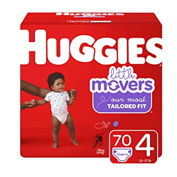 Huggies Little Movers Diapers, Size 4 (22-37 lb.), 70 Ct, Giga Jr Pack (Packaging May Vary)