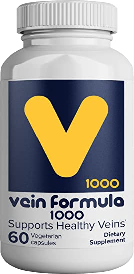 Vein Formula - 60 Capsules, Supports Normal Venous Function for Varicose Veins, Edema, Restless Leg Syndrome, Venous Insufficiency, Skin Changes, Stasis Dermatitis (Vein Formula 1000 Extra Strength)