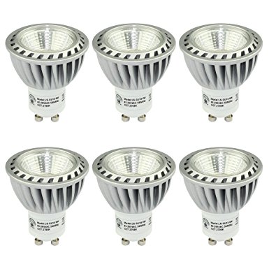 SGL MR16 GU10 LED Bulbs, LED 6-Watt Warm White(2700K) Light Bulbs, 100% Aluminum Reflector, 50W Halogen Bulbs Equivalent Recessed Lighting, 40 Degree Beam Angle, CRI&gt;85,LED Light Bulbs, 6-Pack