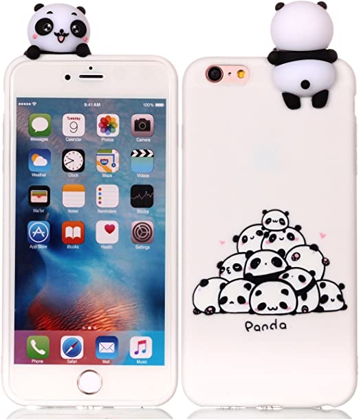 DAMONDY iPhone 6 Case Case,iPhone 6S Case, 3D Cartoon Cute Animals Pattern Soft Gel Silicone Slim Design Rubber Thin Protective Cover Phone Case for iPhone 6 and iPhone 6s (4.7")-Many Panda