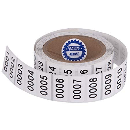 Consecutively Numbered Labels. Measure: 1.5" X 0.75" Paper Material (Various Number Sequences Available) (9001-10000)