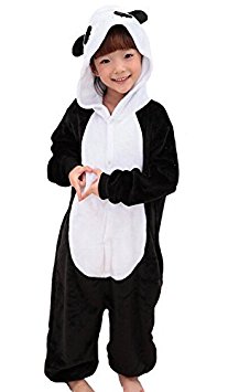 Tonwhar Children's Halloween Costumes Kids Kigurumi Onesie Animal Cosplay (105(height:45.27"-49.2"),Panda)