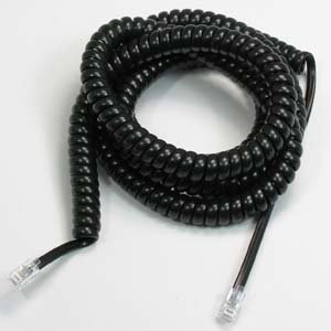 Corpco 25ft Coiled Handset Cord - Black
