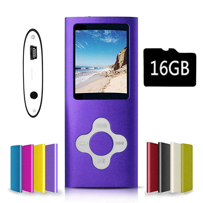 G.G.Martinsen White on Purple Versatile MP3/MP4 Player with a Micro SD Card, Support Photo Viewer, Mini USB Port 1.8 LCD, Digital MP3 Player, MP4 Player, Video/Media/Music Player