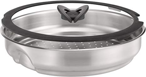 Tefal Ingenio Stainless Steel Steamer with Glass Lid