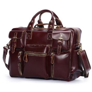 Leathario Mens Leather Laptop Bag, Leather Briefcase, Leather Business Bag Office Bag