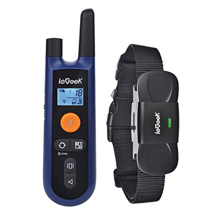 [Improved] ieGeek Dog Training Collar with Remote, Dog Shock Collor Rechargeable and Rainproof 330yd Remote Dog Shock Collar with Beep, Vibration and Shock Electronic Collar