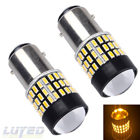 LUYED 2 x 900 Lumens Super Bright 1157 3014 78-EX Chipsets 1157 2057 2357 7528 LED Bulbs Used For Turn Signal Light,Amber