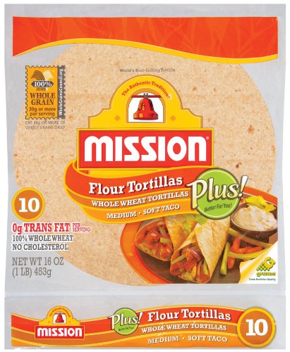 Mission 8 Inch Whole Wheat Tortilla, 10 ct, 16 oz