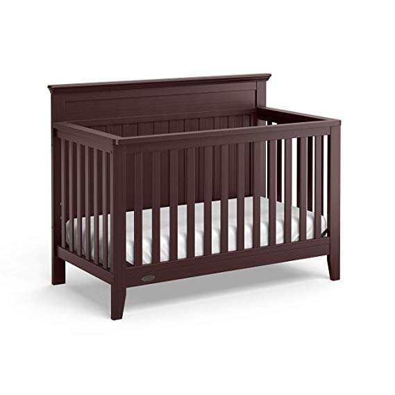 Graco Georgia 4-in-1 Convertible Crib (Espresso) – Easily Converts to Toddler Bed, Daybed, and Full-Size Bed, 3-Position Adjustable Mattress Support Base, Rustic Style