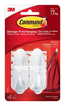 Command Designer Hooks, Medium, White, 2-Hooks (17081ES)