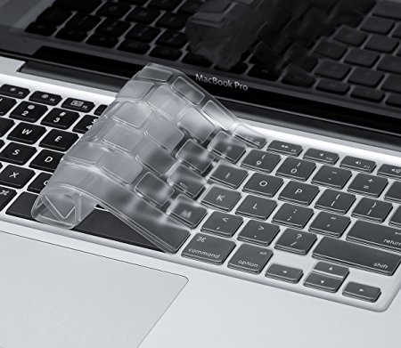 Kuzy - ULTRA Thin CLEAR Keyboard Cover Soft TPU Skin for MacBook Pro 13" 15" 17" (with or w/out Retina Display) iMac and MacBook Air 13" - CLEAR