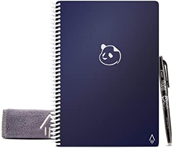 Rocketbook Panda Planner - Reusable Daily Planner with 1 Pilot Frixion Pen & 1 Microfiber Cloth Included - Dark Blue Cover, Executive Size (6" x 8.8")