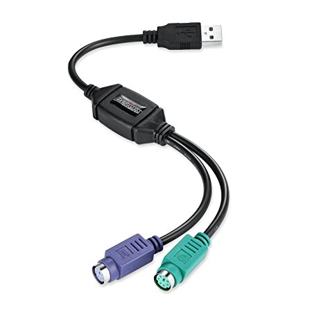 Perixx PERIPRO-401 PS2 To USB Adapter - for Keyboard and Mouse With PS2 Interface - Support PS2 Port Of KVM Switch - Built-in USB IC