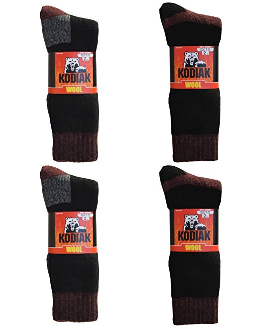 Kodiak Men's Ultimate Thermal 4-Pack Crew Socks, US Shoe Size 7-12