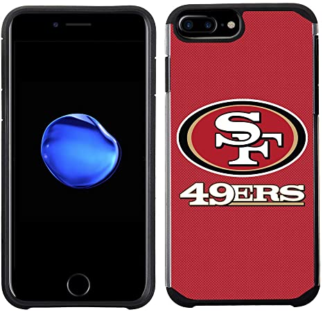 Prime Brands Group Cell Phone Case for Apple iPhone 8 Plus/iPhone 7 Plus/iPhone 6S Plus/iPhone 6 Plus - NFL Licensed San Francisco 49Ers Textured Solid Color (NFL-TX1-i8P-49ER)