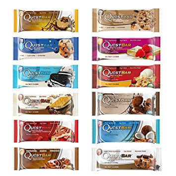 Quest Nutrition Protein Bar Adventure Variety Pack. Low Carb Meal Replacement Bar w/ 20g  Protein. High Fiber, Soy-Free, Gluten-Free (12 Count)